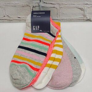 'GAP' ANKLE SOCKS MULTI PACK OF 6 DESIGNER PATTERN